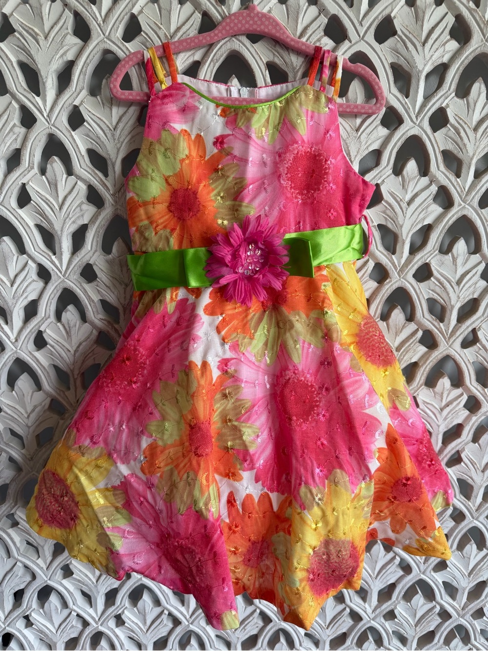 Bonnie Jean bright sunflower dress, 3T